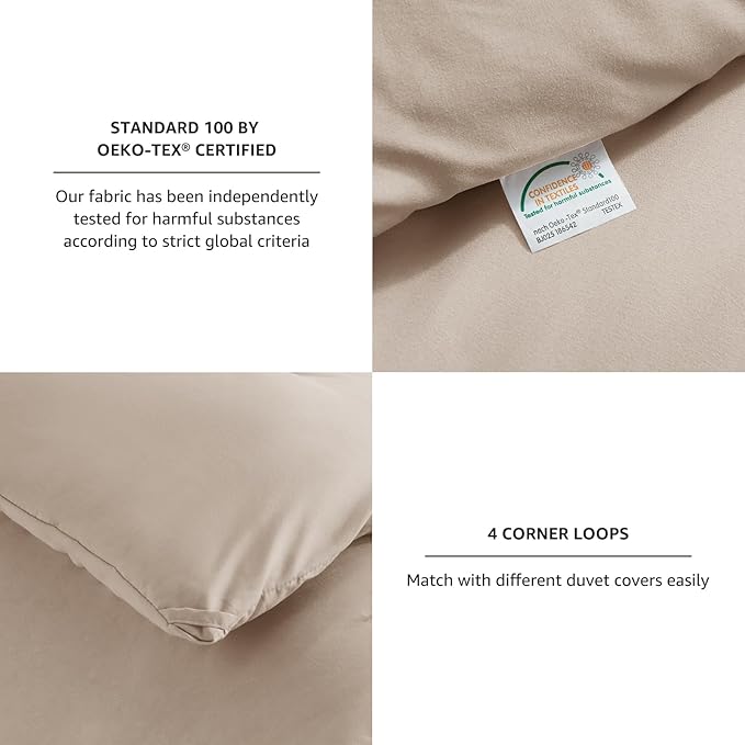CozyLux Full Size Comforter Set Wheat, 3 Pieces Solid Breathable Quilted Style Bedding Sets, Luxury Fluffy Soft Bed Set with Down Alternative Comforter for All Season (1 Comforter & 2 Pillowcases)
