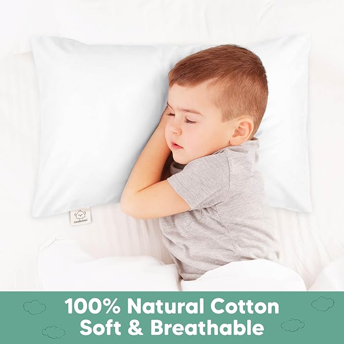 KeaBabies Toddler Pillowcase 14x20 - Organic Cotton Jumbo Toddler Pillowcase for Kids,Boys,Girls,Soft & Durable Cotton Cover for Miniature Sleepy Pillows,Cute Colors,Pillow Sold Separately(Soft White)