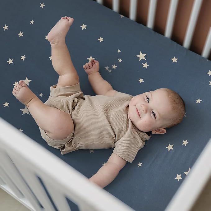 GRSSDER Pack n Play Sheets Fitted 3 Pack, Stretchy Ultra Soft Jersey Knit Pack and Play Sheets, Universal Fitted Portable/Mini Crib Mattresses Snug and Safe, Cute Elephant Print for Boys and Girls