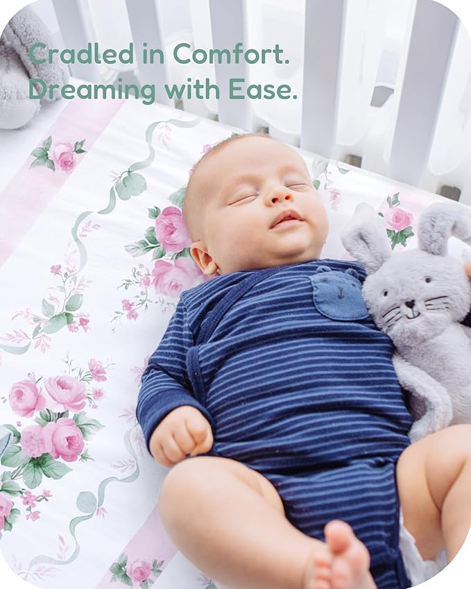 Pack and Play Sheets Fitted 2 Pack, 38x26 Graco Pack n Play Sheets for Playard & Travel Crib Mattress, Ultra Soft Jersey Knit, Breathable Stretchy Deep Pocket, Compatible with Mini Cribs
