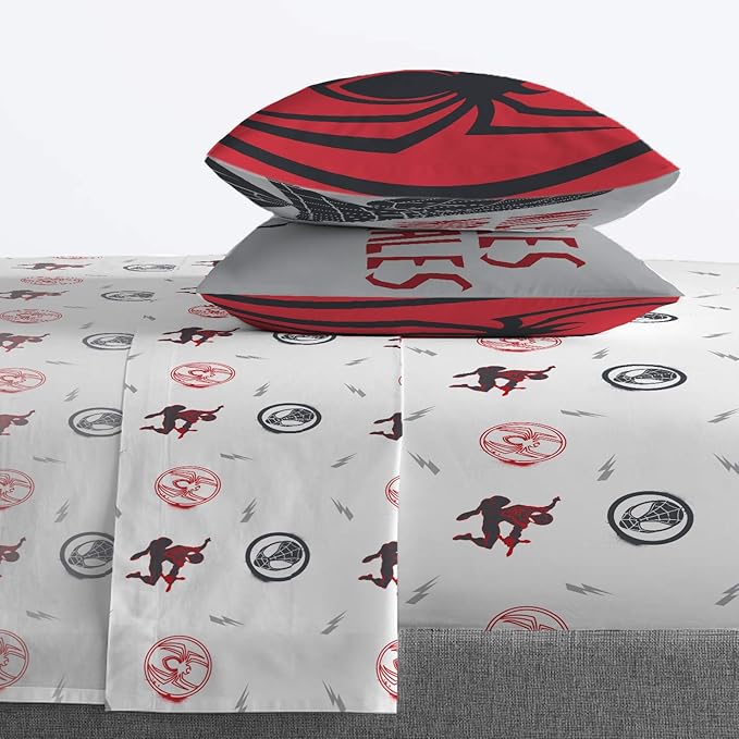Jay Franco Marvel Miles Morales New Kid 7 Piece Queen Bed Set - Includes Comforter & Sheet Set Bedding - Super Soft Fade Resistant Microfiber (Official Marvel Product)