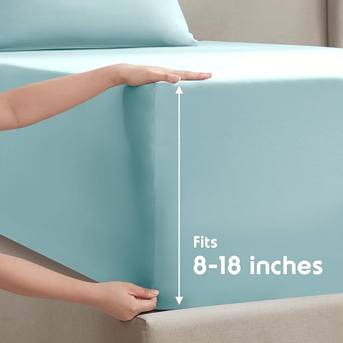 Nestl Twin XL Sheet Set - College Dorm Size - Luxury 1800 Ultra-Soft Microfiber Twin Extra Long Bed Sheets - Deep Pockets - Easy Fit - Extra Soft - 3 Piece Set (Twin XL, Light Blue)