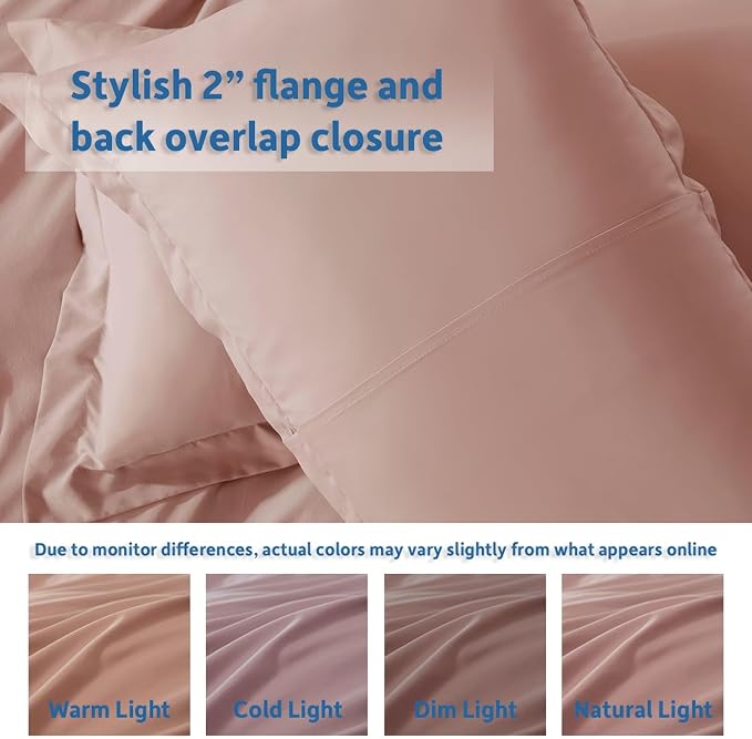 Nestl Blush Pink Duvet Cover Queen Size - Soft Double Brushed Queen Duvet Cover Set, 3 Piece, with Button Closure, 1 Duvet Cover 90x90 inches and 2 Pillow Shams