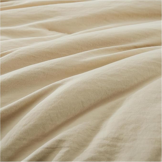 WRENSONGE Super King Size Comforter Set- 7 Pieces Beige Bed in a Bag Super King with Fitted Sheet, Flat Sheet, 2 Pillow Shams, and 2 Pillowcases- Warm Bed Set for All Season