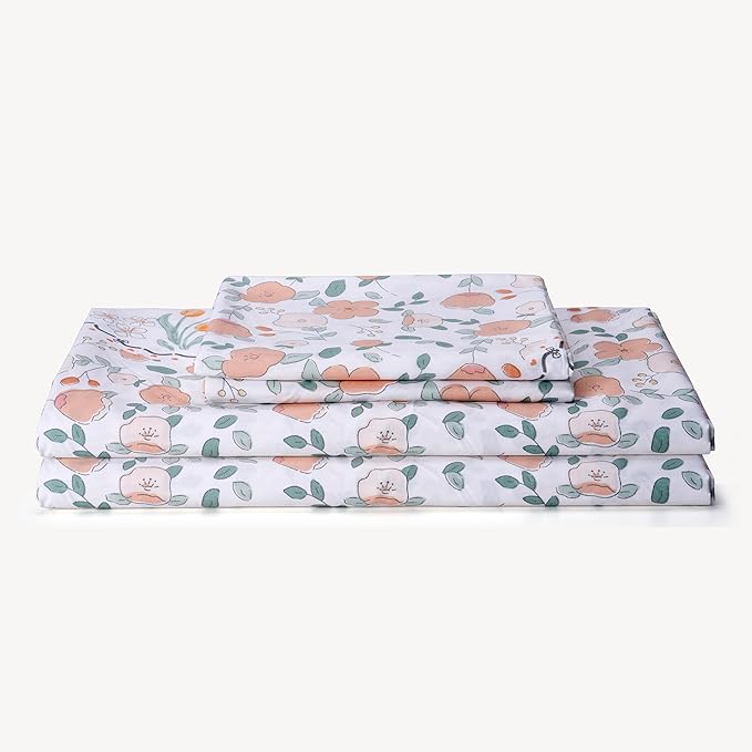 Luxurious Floral Printed Queen Size Sheet Set - 4 Piece Soft Microfiber Sheets and Pillowcases - Deep Pocket, Wrinkle-Free and Soft Bedding - Elegant Microfiber Bed Set