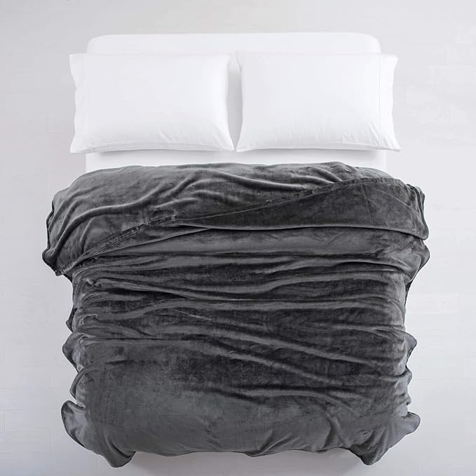 MOONLIGHT20015 Fleece Blanket 16 Pack - Super Soft Fuzzy Grey Throw Blanket for Couch and Sofa - Lightweight Luxury 400 GSM Microfiber Fluffy Bed Blankets and Throws, 50 x 60 Inches (Throw/Travel)