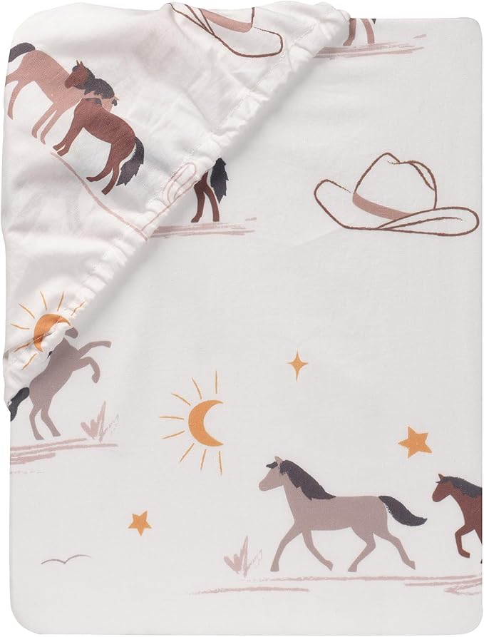Lambs & Ivy Country Western Breathable 100% Cotton Fitted Crib/Toddler Sheet