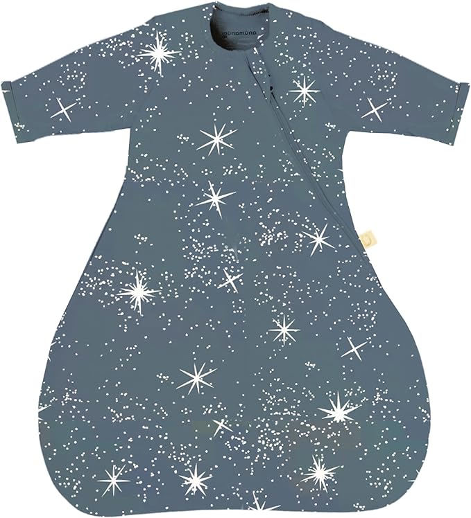 GUNAMUNA Long-Sleeve Transitional Swaddle Sleep Bag 1.0 TOG – Soothes Infants 3-6 Months, Easy Diaper Changes with WONDERZiP