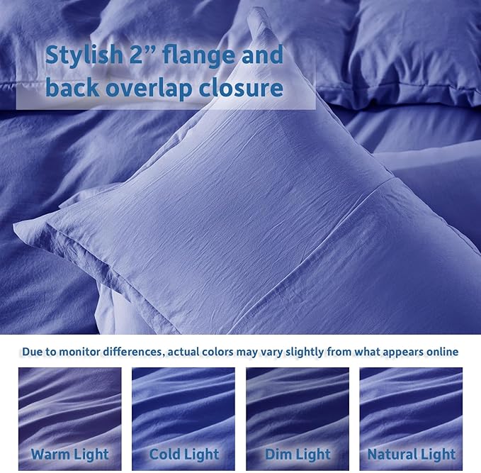 Nestl Twin Duvet Cover Set - Soft Prewashed Royal Blue Duvet Cover Twin/Twin XL, 2 Piece, with Zipper Closure, 1 Duvet Cover 68x90 inches and 1 Pillow Sham
