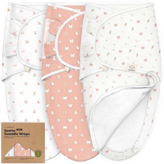 Baby Swaddle Sleep Sacks with Zipper - 3-Pack Swaddles for Newborns 0-3 Months, Infant, Baby Girls, Boys, Soft & Durable Newborn Sleep Sack, Easy Diaper Change Swaddling Blanket (Butterflies, OS)