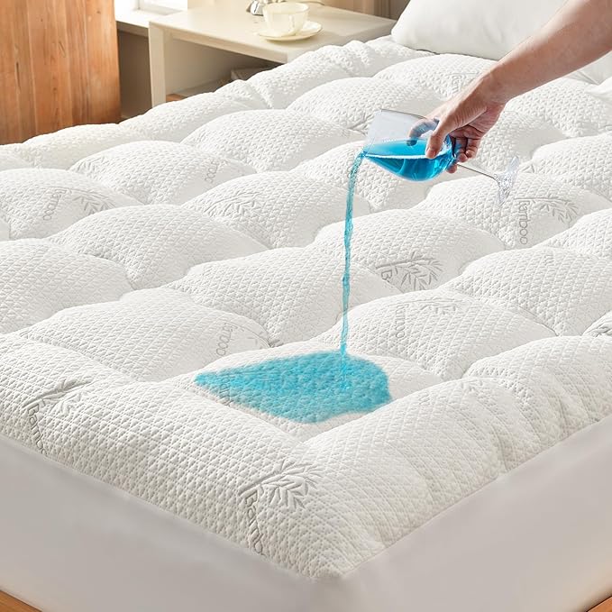 Premium 100% Waterproof Full Mattress Topper, Breathable Mattress Pad, Rayon from Bambo Bed Protector, Deep Pocket Sheet Cover 8"-21"