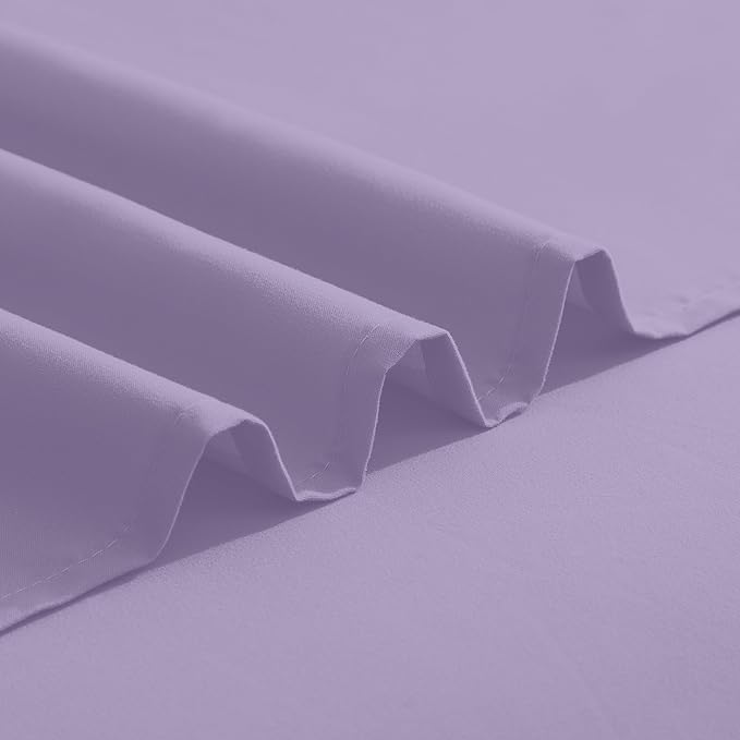Elegant Comfort Luxurious 1500 Premium Hotel Quality Microfiber Three Line Embroidered Softest 4-Piece Bed Sheet Set, Wrinkle and Fade Resistant, Twin/Twin XL, Lavender