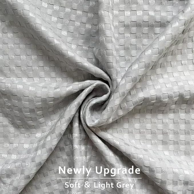 MIYE Pleated Waffle Weave Bed Skirt, Tailored Dust Ruffle 18 Inch Drop Easy Fit, Machine Washable (Light Grey, Queen - 18" Drop)