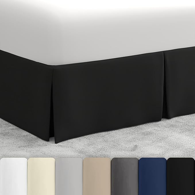 Bed Maker’s Never Lift Your Mattress Bed Skirt, Designed for Box Spring Beds, Split Corners, 14 Inch Drop Length, Twin, Black