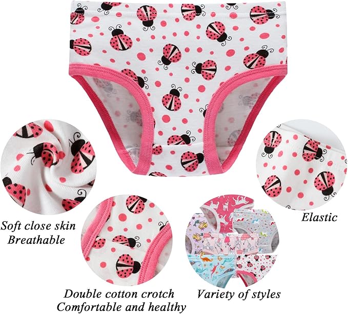 Boboking Soft Cotton Underwear Toddler Girls'Briefs Soft Undies