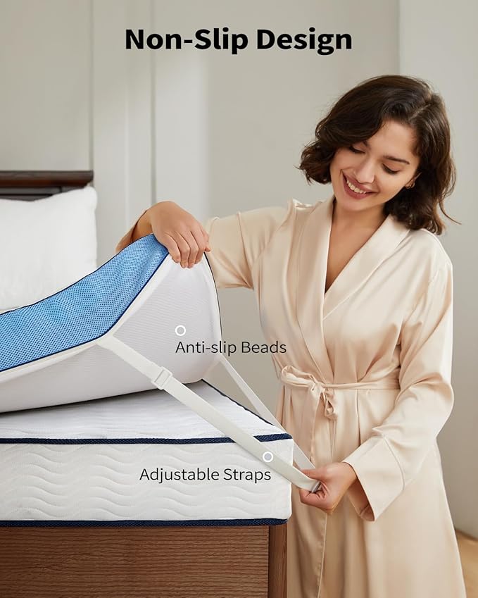 PERLECARE 3 Inch Firm Mattress Topper Twin Size, Cooling Gel-Infused & Bamboo Charcoal Memory Foam Bed Topper for Pressure Relief, High-Density Mattress Pad with Removable Cover, CertiPUR-US Certified