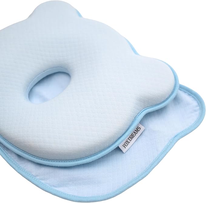 Soft Memory Foam Baby Changing Station Support pad for Infant, Portable Travel Cushion with Cartoon Bear Cover – Comfortable Head Support for Kids, Breathable and Washable