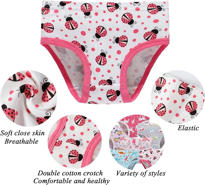 Boboking Soft Cotton Underwear Toddler Girls'Briefs Soft Undies