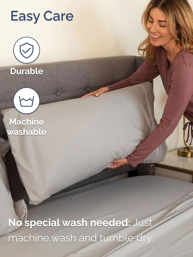 Extra Deep Cal King Sheet Set - 6 Piece Breathable and Cooling Sheets - Hotel Luxury Bedding for Women, Men, Kids & Teens - Easy & Secure Fit - Soft and Wrinkle Free - Extra Deep Pockets - Light Grey