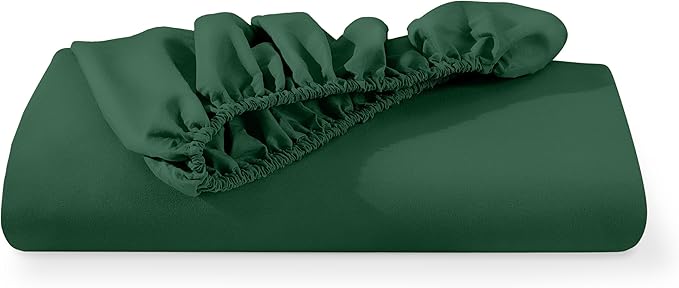 Bare Home Fitted Bottom Sheet Twin XL Size - Premium 1800 Microfiber - Ultra-Soft Hotel Luxury - Deep Pocket - Durable and Long Lasting (Twin XL, Forest Green)