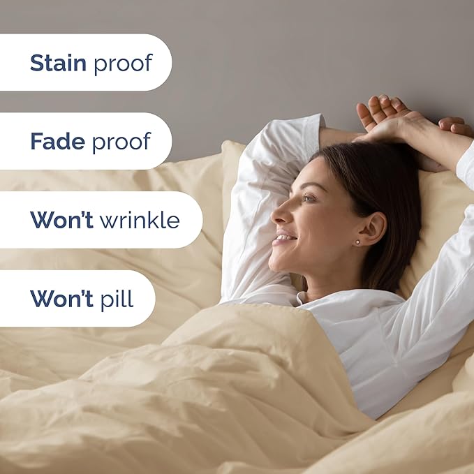 Duvet Cover Twin/Twin XL Size - Extra Soft Twin/Twin XL Size Duvet Cover - Lightweight & Breathable & Fade Free with Zipper Closures and Ties - 68" x 90" Inches - (Cream) Comforter Not Included
