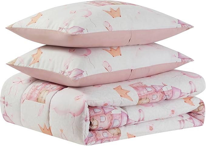 Kids Bedding Set Bed in a Bag for Boys and Girls Toddlers Printed Sheet Set and Comforter, Full, Fairytale Princess