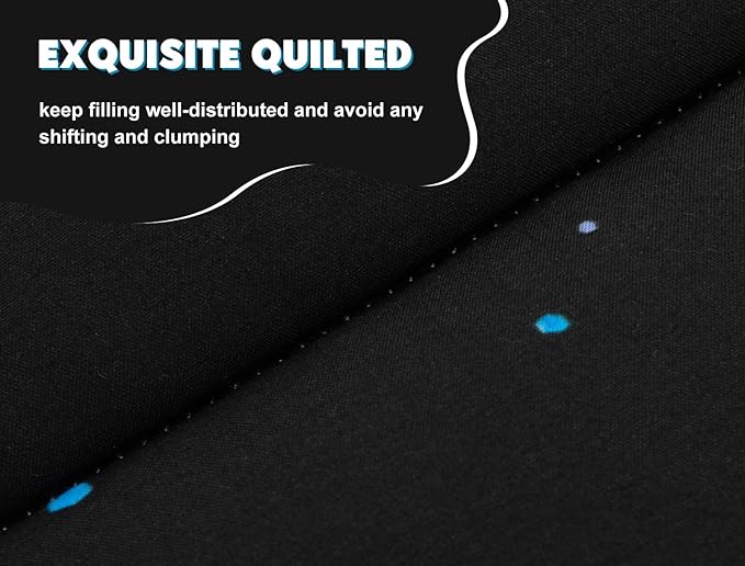 Meeting Story 3pcs Kids Comforter Set Zipper Bedding Set for Boys,Twin Kid Bedding Set Gaming Bedding for Kid,All in one Zipper Bedding (Black,Twin)