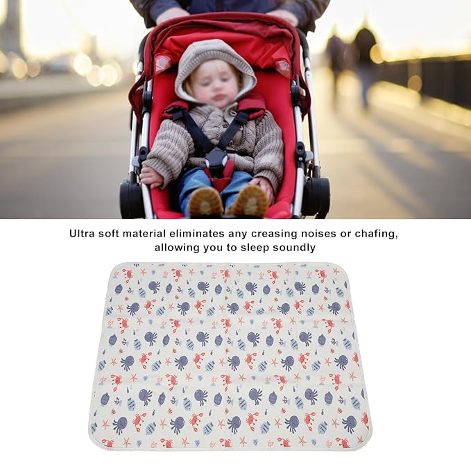 Respicefinem Baby Waterproofs Bed Pad Washable Mattress Pad Mat Baby Wateproofs Bed Mat Protector for Kids Toddler Reusable Underpads Bed Wetting Incontinence Cover (Submarine Model)