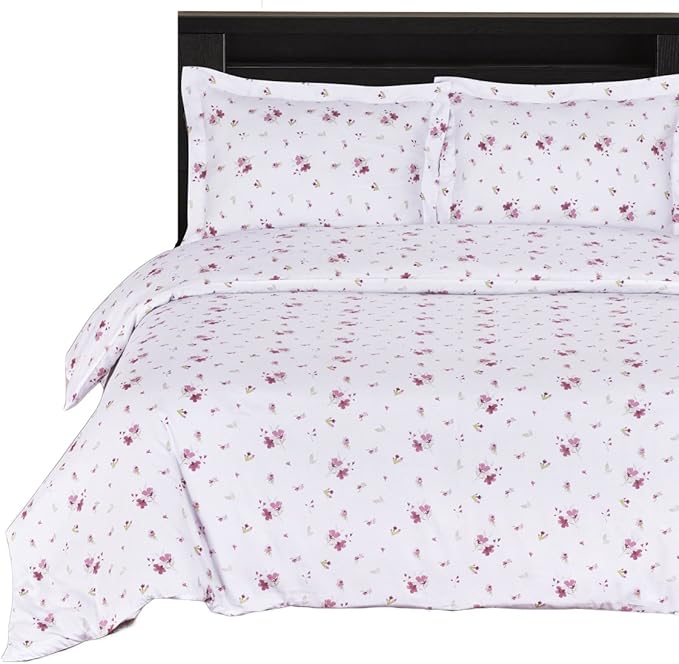 Royal Hotel Bedding Zahra Floral 4-Piece Full/Queen Comforter Set, 100-Percent Cotton, 300-Thread-Count by Royal Hotel