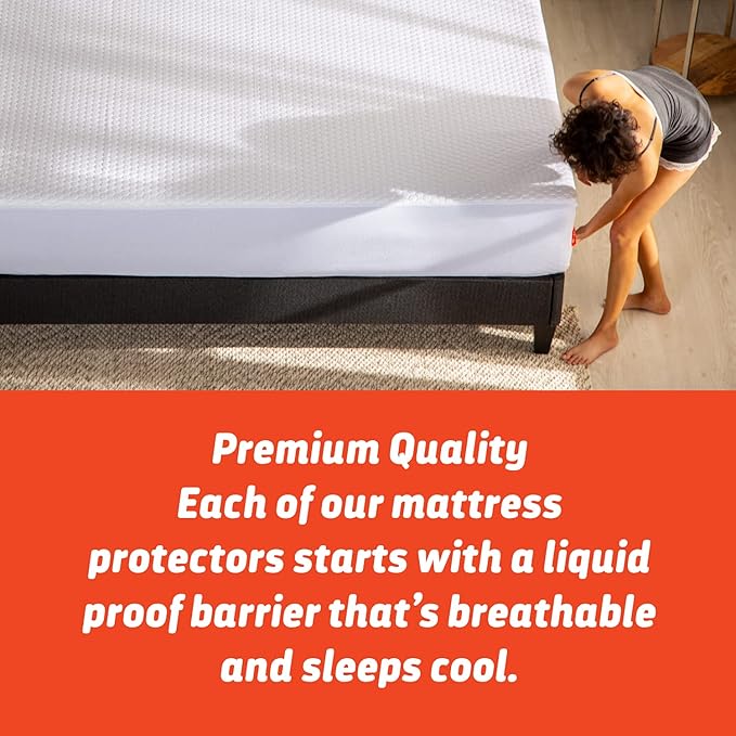 Layla Mattress Protector, Liquid Proof Mattress Pad Barrier | Breathable Waterproof Bed Encasement That Sleeps Cool | 3 Models for a Custom Sleep Experience | Size Full - Essential Protector