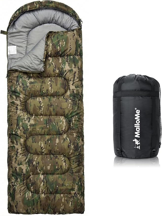 MalloMe Sleeping Bags for Adults Cold Weather & Warm - Backpacking Camping Sleeping Bag for Kids 10-12, Girls, Boys - Lightweight Compact Camping Essentials Gear Accessories Hiking Sleep Must Haves