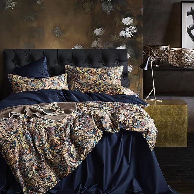 Cupocupa Duvet Cover Set;Duvet Cover Queen/King/Twin Bedding Set Fluffy Boho Duvet Cover Set Paisley Floral Bedding Collection Duvet Cover with Pillowcases