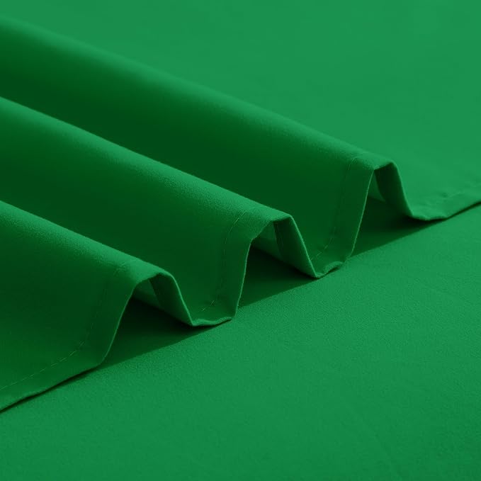 Elegant Comfort Luxurious 1500 Premium Hotel Quality Microfiber Three Line Embroidered Softest 4-Piece Bed Sheet Set, Wrinkle and Fade Resistant, Queen, Emerald Green