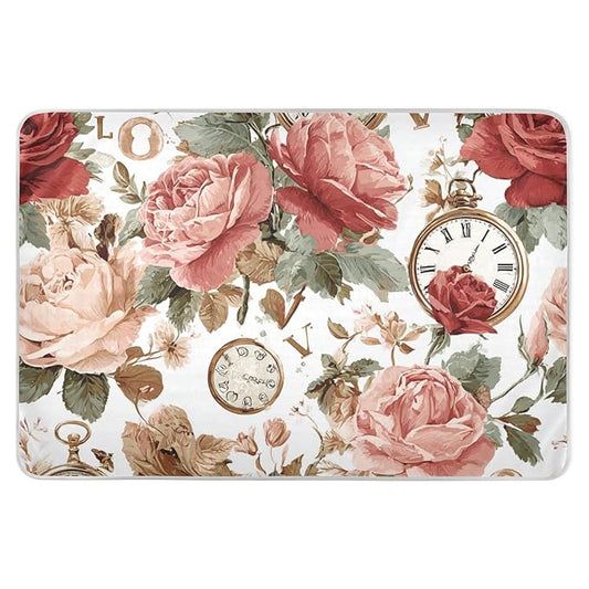 Waterproof Bed Pad Reusable Changing Pad Toddler Mattress Protector Large Pee Pad Baby Diaper Pad Soft Washable Liner Valentine Clockwork Rose Pink