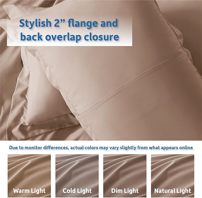 Nestl Twin Duvet Cover Set with Comforter Insert - Khaki 3 Piece 68x90 Duvet Cover & 1 Pillow Sham with White Quilted Down Alternative Comforter, Ultra Soft, All Season