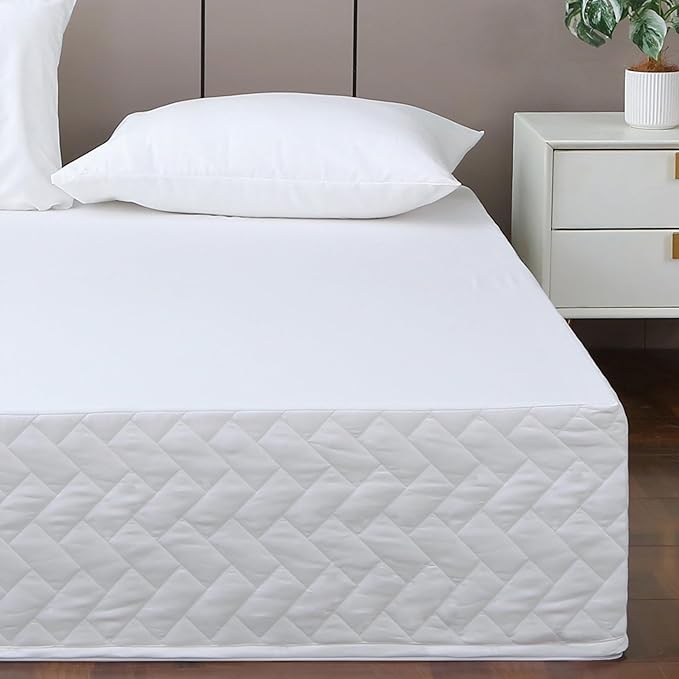 Full Bed Skirt-Box Spring Cover with 14 Inch Tailored Drop,Wrinkle and Fade Resistant Hotel Wrap Around Bed Skirts,Bed Frame Cover (Checkered White, Full)