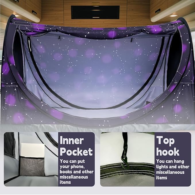 Pop-Up Bed Tent Twin Size, Indoor Privacy Canopy with 4 Doors & Mosquito Mesh – Breathable Sleeping Tent for Bedroom, Dorm, or Home Use, Easy Foldable Design
