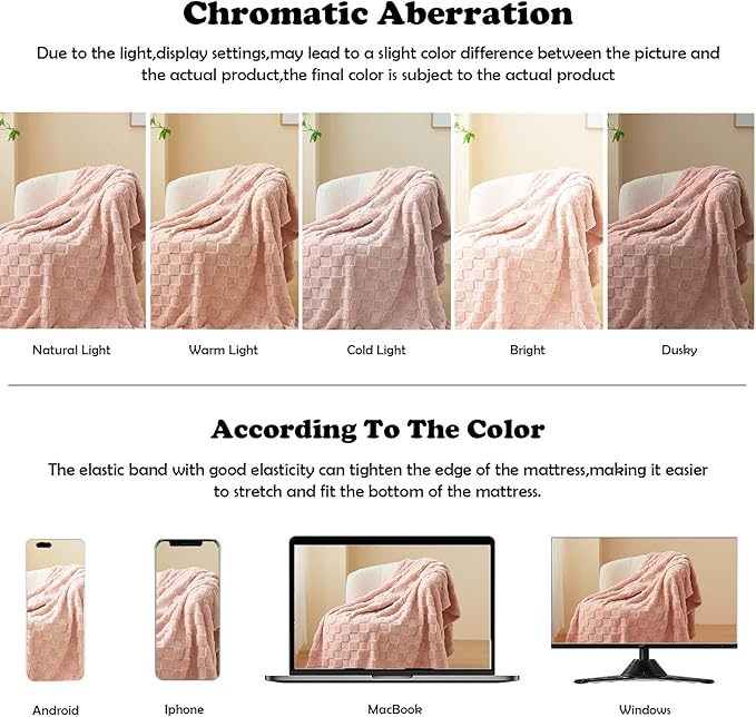 NEWCOSPLAY Super Soft Twin Blanket Pink Premium Silky Flannel Fleece 3D Checkered Lightweight Bed Blanket All Season Use (Pink Checkered, Twin(60"x80"))