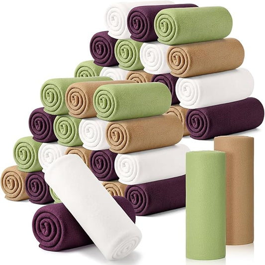 Kinlop 40 Packs Fleece Blanket Bulk 60 x 50 Inch Soft Lightweight Fleece Cozy Blanket Warm Throw Plush Pet Throw for Bed Couch Sofa Home Office Wedding Gifts Travel Camping(Retro Color,40 Packs)