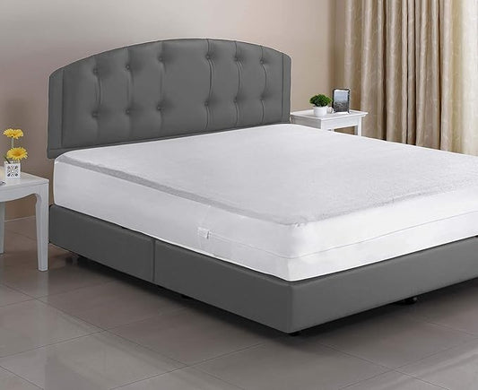 Masirs Zippered Mattress Encasement - Waterproof, Breathable, Noiseless, Machine Washable, Soft Terry Top for Comfortable Night Sleep. (Twin)