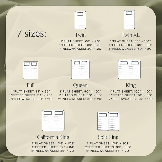 LuxClub 4 PC King Sheet Set, Breathable Luxury Bed Sheets, Deep Pockets 18" Wrinkle Free Cooling Bed Sheets Machine Washable Hotel Bedding Silky Soft - Olive King