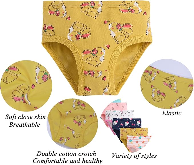 Boboking Soft Cotton Underwear Toddler Girls'Briefs Soft Undies