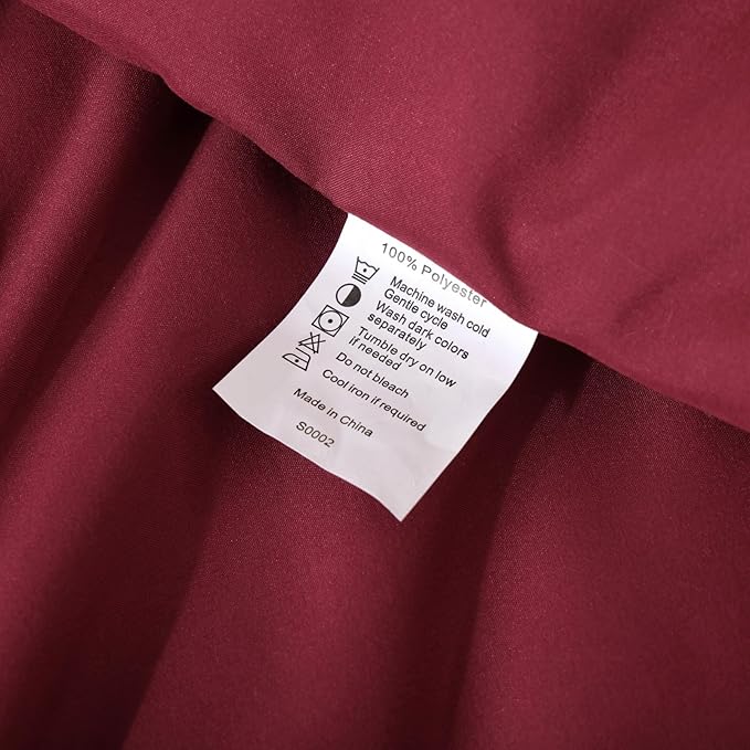 ROSGONIA King Size Comforter Set Dark Red,3pcs King Comforter Set(1 Boho Red Comforter & 2 Pillowcases) All Season Lightweight Bedspread Blanket Quilt
