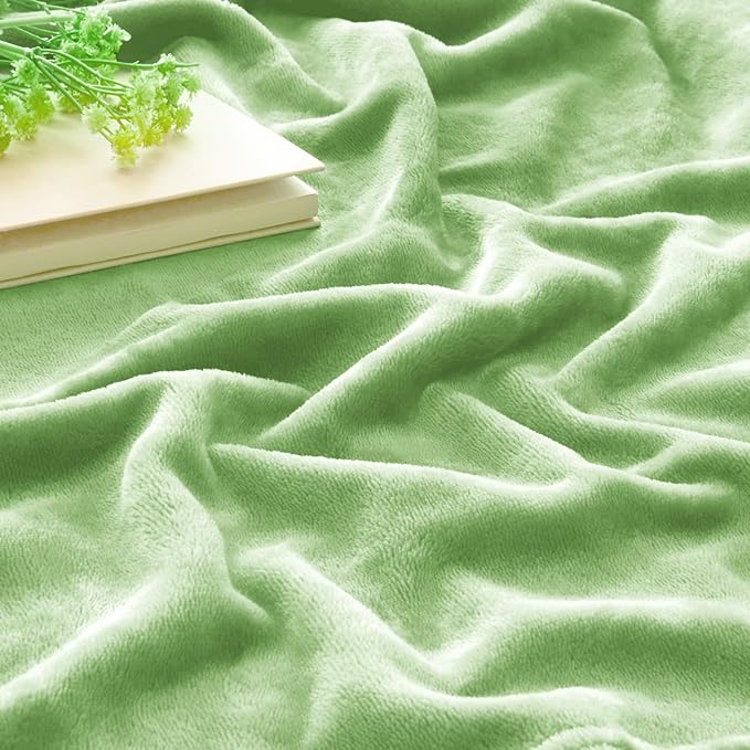 BEDELITE Fleece Blanket Grass Green Throw Blankets for Couch & Bed, Luxury Plush Cozy Fuzzy Blanket 50" x 60", Super Soft Warm Lightweight Throw Blanket for Travel Camping