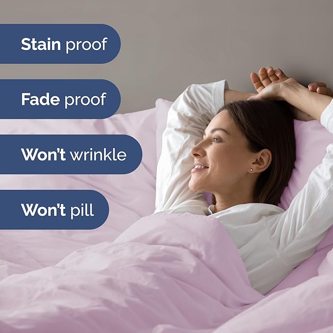 Duvet Cover Cal King Size - Extra Soft Cal King Size Duvet Cover - Lightweight, Breathable & Fade Free with Zipper Closures and Ties - 104" x 98" Inches - (Light Lavender) Comforter Not Included