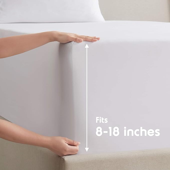Nestl King Sheet Set - Luxury 1800 Ultra-Soft Microfiber King Bed Sheets - Double Brushed - Deep Pockets - Easy Fit - 4 Piece Set - Bedding Sheets & Pillowcases (King, White)