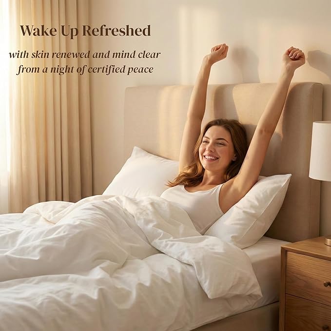 Beckham Hotel Collection Cotton Pillowcases King Size, 500TC, Sateen Finish, Open End, Breathable, Moisture-Wicking, Dark Gray (4 Pieces)