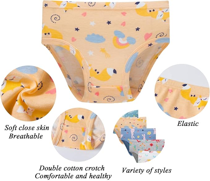 Boboking Soft Cotton Underwear Toddler Girls'Briefs Soft Undies