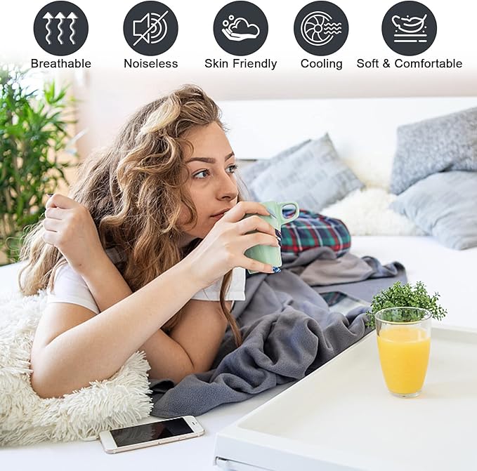 Waterproof Mattress Protector King, Fitted Sheet Style Breathable Mattress Cover with Deep Pocket Fits Up to 18'', Noiseless Bed Cover for Kids Adults Pets, Machine Washable (Sky Blue, 76'' X 80'')