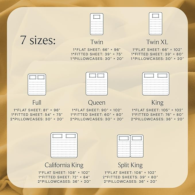 LuxClub 4 PC California King Sheet Set, Breathable Luxury Bed Sheets, Deep Pockets 18" Wrinkle Free Cooling Sheets Machine Washable Hotel Bedding Silky Soft - Medallion Gold Cal King